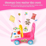 Alivio Kids First Ride On Car with Sounds & Storage Box Non-Slip Wheels (Pink)