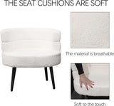 Alivio Sherpa White Sofa Chair for Living Room, Bedroom & Dining Room