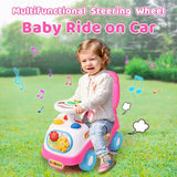 Alivio Kids First Ride On Car with Sounds & Storage Box Non-Slip Wheels (Pink)