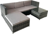 Alivio 3 Seater Rattan Corner Sofa Set, 3 Piece PE Rattan Garden Furniture Set with Coffee Table
