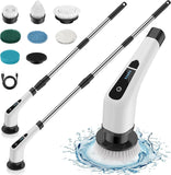 Electric Spin Scrubber, Cordless Cleaning Brush with 7 Replaceable Brush Heads & Adjustable Long Handle