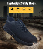 Alivio Lightweight Safety Shoes Breathable Toe Cap, Non-Slip Safety Trainers Men Women (Navy Blue, 10)