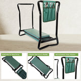 Premium Gardening Kneeler 2-In-1 Folding Lightweight Comfortable Padded Seat Tool Bag Pouch