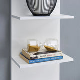 5 Tier Wall Shelf Unit Narrow Space Saving Smooth Finish