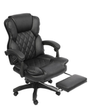 Executive Office Chair with Leatherette Padding, Ergonomic Design, Padded Armrests & Footrest
