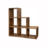 6 Cube Wooden Display Rack with Fixed Shelves for Home Decor Storage