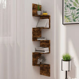 5-Tier Wall Mount Floating Corner Shelf With Zigzag Design