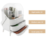 Alivio Portable Multi-Function Makeup Case, Cosmetic Organizer with 2 Drawers (White)
