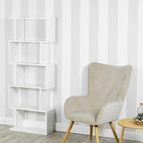 5 Tier Wooden S-Shaped Bookcase Living Room Modern Display Shelves Storage