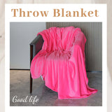 Alivio Faux Fur Mink Throw Luxury Super Soft Plain Bed Sofa Settee Throw Blanket - Small Fuchsia Pink