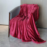 Alivio Faux Fur Mink Throw Luxury Super Soft Plain Bed Sofa Settee Throw Blanket - Small Plum