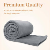 Alivio Small Faux Fur Mink Throw Luxury Super Soft Plain Bed Sofa Settee Throw Blanket - Silver