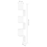 5-Tier Wall Mount Floating Corner Shelf With Zigzag Design