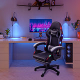Alivio 360 Degree Swivel LED Gaming Chair with Footrest Lumbar Support Back Support (Grey)