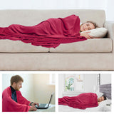 Alivio Faux Fur Mink Throw Luxury Super Soft Plain Bed Sofa Settee Throw Blanket - Small Plum