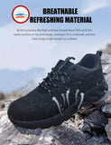 Alivio Lightweight Safety Shoes Breathable Toe Cap, Non-Slip Safety Trainers Men Women (Navy Blue, 10)