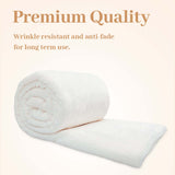Alivio Medium Faux Fur Mink Throw Luxury Super Soft Plain Bed Sofa Settee Throw Blanket - Cream