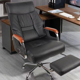 Executive Directors Office Chair W/Footrest Wooden Arm Rest Heavy Duty