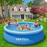 Fayton 8FT Large Family Paddling Pool Easy Set 10ft/8ft