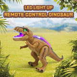 Alivio LED Light Up Remote Control Dinosaur Walking and Roaring Realistic T-Rex Dinosaur