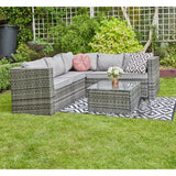 Alivio Grey 5 Seater Rattan Corner Sofa Furniture Set