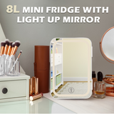 8L mini desktop tabletop fridge for caravan bedroom workshop light up mirror
